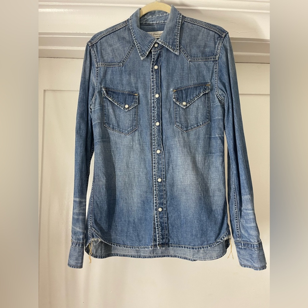 Men’s Remi Relief The Golden State Blue Denim Snap Button Shirt